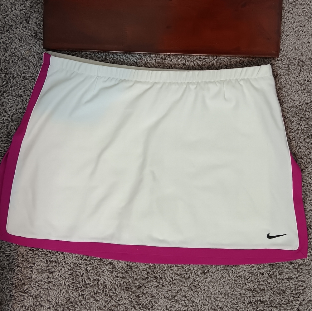 Nike Dri-Fit White and Pink Athletic Golf Skort